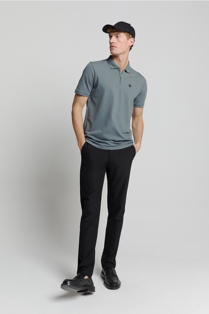 POLO MET KORTE MOUWEN 28380422 137 WASHED BLUE